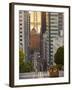 Cable Car Crossing California Street With Bay Bridge Backdrop in San Francisco, California, USA-Chuck Haney-Framed Photographic Print