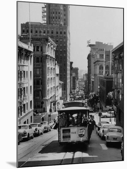 Cable Car Engagement Party-null-Mounted Photographic Print