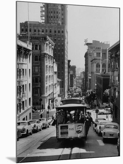 Cable Car Engagement Party-null-Mounted Photographic Print