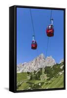 Cable Car Frara, in the Valley Kolfuschg, 'Puezgruppe' (Mountains) Behind, Dolomites, South Tyrol-Gerhard Wild-Framed Stretched Canvas