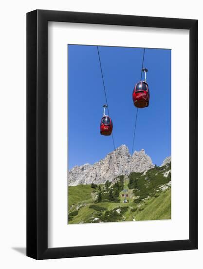 Cable Car Frara, in the Valley Kolfuschg, 'Puezgruppe' (Mountains) Behind, Dolomites, South Tyrol-Gerhard Wild-Framed Photographic Print