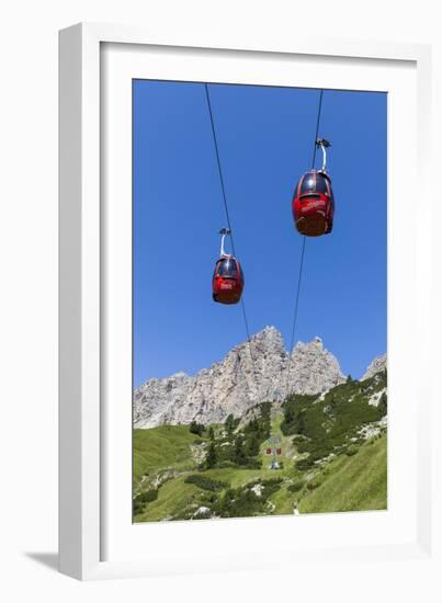 Cable Car Frara, in the Valley Kolfuschg, 'Puezgruppe' (Mountains) Behind, Dolomites, South Tyrol-Gerhard Wild-Framed Photographic Print