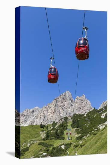 Cable Car Frara, in the Valley Kolfuschg, 'Puezgruppe' (Mountains) Behind, Dolomites, South Tyrol-Gerhard Wild-Stretched Canvas