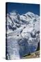 Cable Car in Front of Mt. Blanc from Mt. Brevent, Chamonix, Haute Savoie, Rhone Alpes, France-Jon Arnold-Stretched Canvas