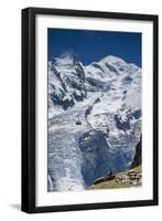 Cable Car in Front of Mt. Blanc from Mt. Brevent, Chamonix, Haute Savoie, Rhone Alpes, France-Jon Arnold-Framed Photographic Print