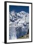 Cable Car in Front of Mt. Blanc from Mt. Brevent, Chamonix, Haute Savoie, Rhone Alpes, France-Jon Arnold-Framed Photographic Print