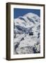 Cable Car in Front of Mt. Blanc from Mt. Brevent, Chamonix, Haute Savoie, Rhone Alpes, France-Jon Arnold-Framed Photographic Print