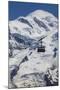 Cable Car in Front of Mt. Blanc from Mt. Brevent, Chamonix, Haute Savoie, Rhone Alpes, France-Jon Arnold-Mounted Photographic Print