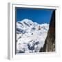 Cable Car in Front of Mt. Blanc from Mt. Brevent, Chamonix, Haute Savoie, Rhone Alpes, France-Jon Arnold-Framed Premium Photographic Print