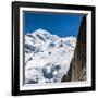 Cable Car in Front of Mt. Blanc from Mt. Brevent, Chamonix, Haute Savoie, Rhone Alpes, France-Jon Arnold-Framed Premium Photographic Print
