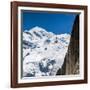 Cable Car in Front of Mt. Blanc from Mt. Brevent, Chamonix, Haute Savoie, Rhone Alpes, France-Jon Arnold-Framed Premium Photographic Print