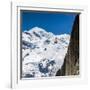 Cable Car in Front of Mt. Blanc from Mt. Brevent, Chamonix, Haute Savoie, Rhone Alpes, France-Jon Arnold-Framed Photographic Print