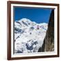 Cable Car in Front of Mt. Blanc from Mt. Brevent, Chamonix, Haute Savoie, Rhone Alpes, France-Jon Arnold-Framed Photographic Print