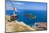 Cable car, Lokrum Island and Dubrovnik Old Town view, Dubrovnik, Dalmatian Coast, Croatia, Europe-Neale Clark-Mounted Photographic Print