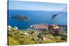 Cable car, Lokrum Island and Dubrovnik Old Town view, Dubrovnik, Dalmatian Coast, Croatia, Europe-Neale Clark-Stretched Canvas