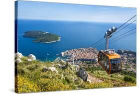 Cable car, Lokrum Island and Dubrovnik Old Town view, Dubrovnik, Dalmatian Coast, Croatia, Europe-Neale Clark-Stretched Canvas