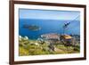 Cable car, Lokrum Island and Dubrovnik Old Town view, Dubrovnik, Dalmatian Coast, Croatia, Europe-Neale Clark-Framed Photographic Print