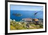 Cable car, Lokrum Island and Dubrovnik Old Town view, Dubrovnik, Dalmatian Coast, Croatia, Europe-Neale Clark-Framed Photographic Print