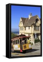 Cable Car on Hyde Street, San Francisco, California, United States of America, North America-Richard Cummins-Framed Stretched Canvas