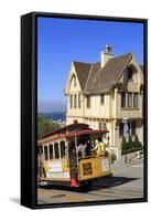 Cable Car on Hyde Street, San Francisco, California, United States of America, North America-Richard Cummins-Framed Stretched Canvas