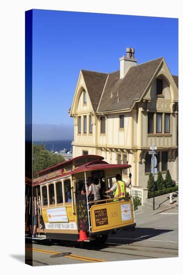 Cable Car on Hyde Street, San Francisco, California, United States of America, North America-Richard Cummins-Stretched Canvas