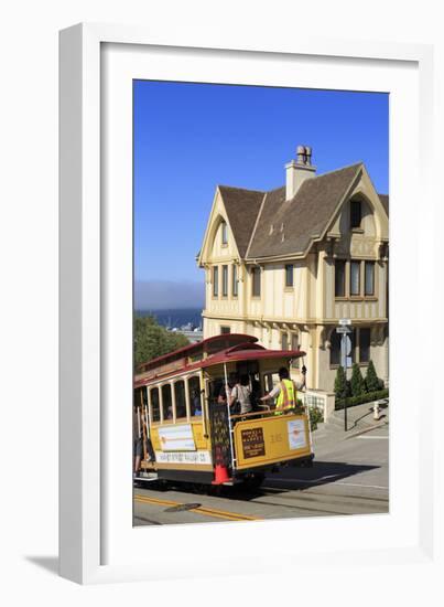 Cable Car on Hyde Street, San Francisco, California, United States of America, North America-Richard Cummins-Framed Photographic Print