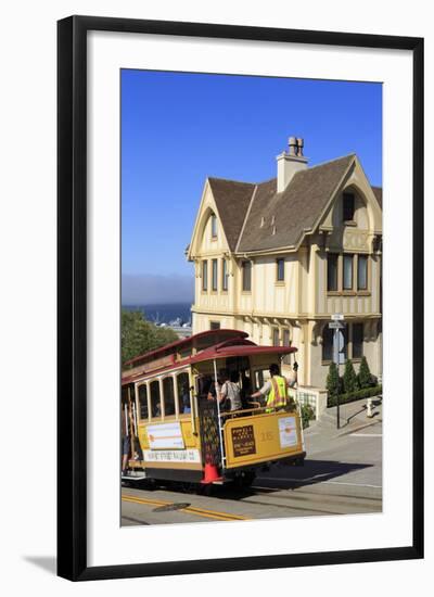 Cable Car on Hyde Street, San Francisco, California, United States of America, North America-Richard Cummins-Framed Photographic Print