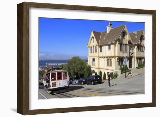 Cable Car on Hyde Street, San Francisco, California, United States of America, North America-Richard Cummins-Framed Photographic Print