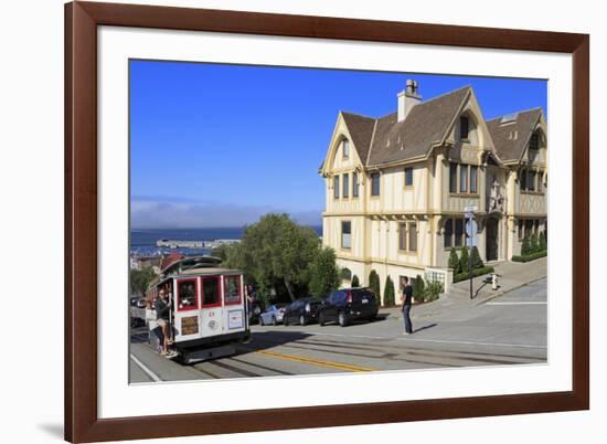 Cable Car on Hyde Street, San Francisco, California, United States of America, North America-Richard Cummins-Framed Photographic Print