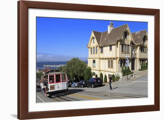 Cable Car on Hyde Street, San Francisco, California, United States of America, North America-Richard Cummins-Framed Photographic Print