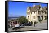 Cable Car on Hyde Street, San Francisco, California, United States of America, North America-Richard Cummins-Framed Stretched Canvas