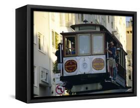 Cable Car on Hyde Street, San Francisco, California, USA-Fraser Hall-Framed Stretched Canvas