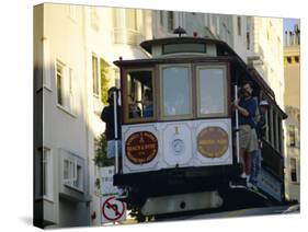 Cable Car on Hyde Street, San Francisco, California, USA-Fraser Hall-Stretched Canvas