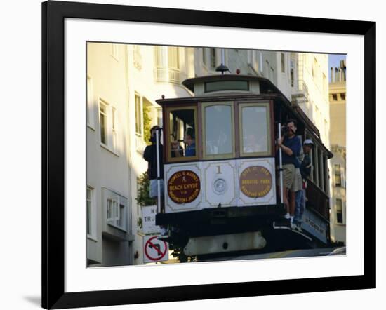 Cable Car on Hyde Street, San Francisco, California, USA-Fraser Hall-Framed Photographic Print