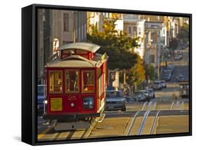Cable Car on Powell Street in San Francisco, California, USA-Chuck Haney-Framed Stretched Canvas