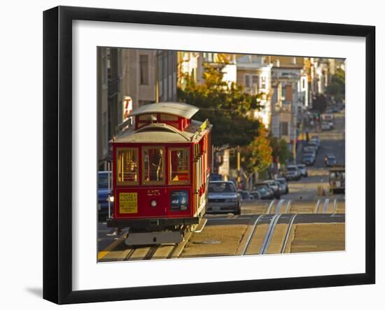 Cable Car on Powell Street in San Francisco, California, USA-Chuck Haney-Framed Photographic Print