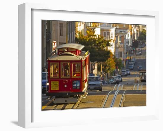 Cable Car on Powell Street in San Francisco, California, USA-Chuck Haney-Framed Photographic Print