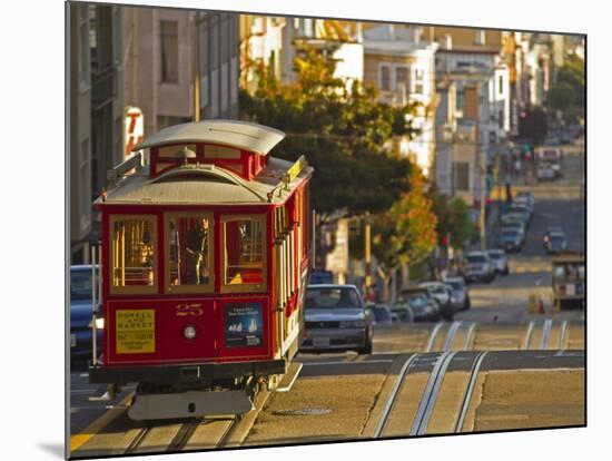 Cable Car on Powell Street in San Francisco, California, USA-Chuck Haney-Mounted Photographic Print