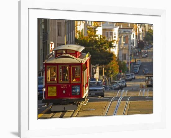 Cable Car on Powell Street in San Francisco, California, USA-Chuck Haney-Framed Photographic Print