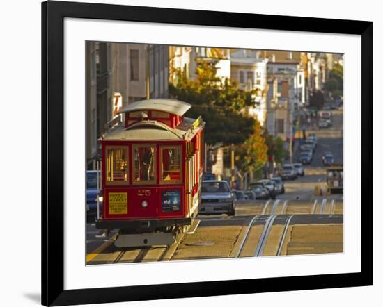 Cable Car on Powell Street in San Francisco, California, USA-Chuck Haney-Framed Photographic Print