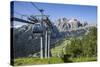 Cable Car on the Col Pradat, in the Valley Kolfuschg, Sella Behind, Dolomites, South Tyrol-Gerhard Wild-Stretched Canvas