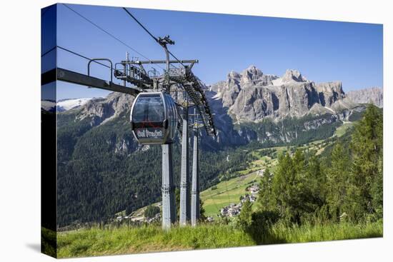 Cable Car on the Col Pradat, in the Valley Kolfuschg, Sella Behind, Dolomites, South Tyrol-Gerhard Wild-Stretched Canvas