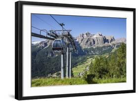 Cable Car on the Col Pradat, in the Valley Kolfuschg, Sella Behind, Dolomites, South Tyrol-Gerhard Wild-Framed Photographic Print