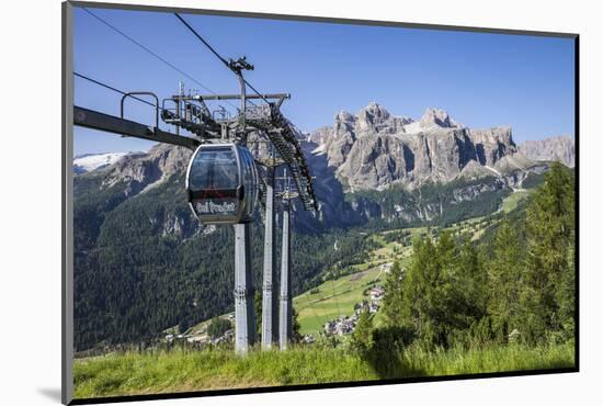 Cable Car on the Col Pradat, in the Valley Kolfuschg, Sella Behind, Dolomites, South Tyrol-Gerhard Wild-Mounted Photographic Print