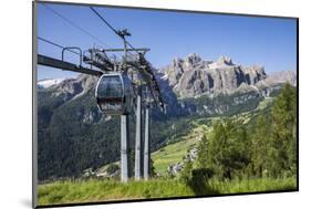 Cable Car on the Col Pradat, in the Valley Kolfuschg, Sella Behind, Dolomites, South Tyrol-Gerhard Wild-Mounted Photographic Print