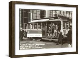 Cable Car on Turn Table, San Francisco, California-null-Framed Art Print