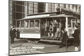 Cable Car on Turn Table, San Francisco, California-null-Mounted Art Print