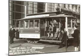 Cable Car on Turn Table, San Francisco, California-null-Mounted Art Print