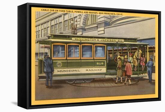 Cable Car on Turntable, San Francisco, California-null-Framed Stretched Canvas