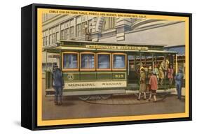 Cable Car on Turntable, San Francisco, California-null-Framed Stretched Canvas